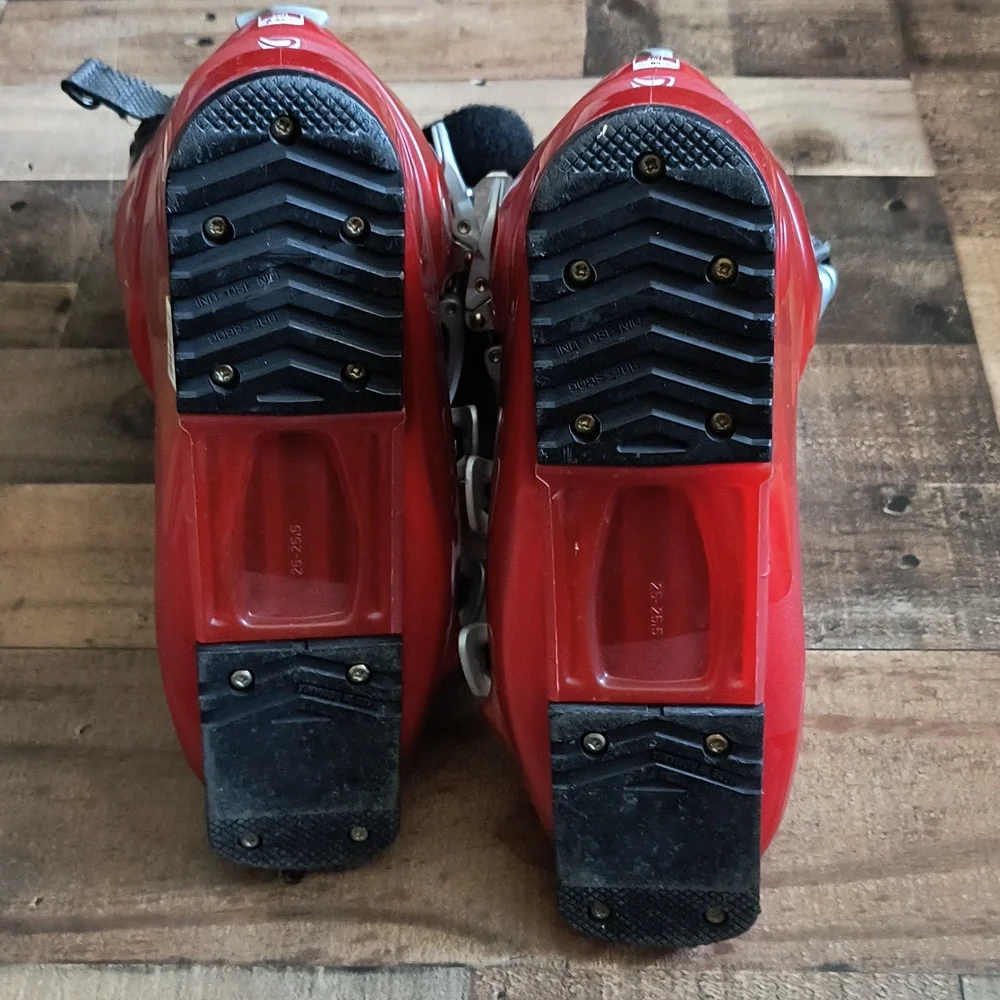 Salomon Red Ski Boots Performance Cross Max Firm 25.5 40 1/3 Mens 7